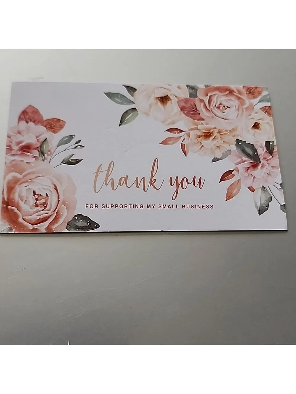 Thank You For Your Purchase BLUE FLOWER BUSINESS CARDS 50 COUNT